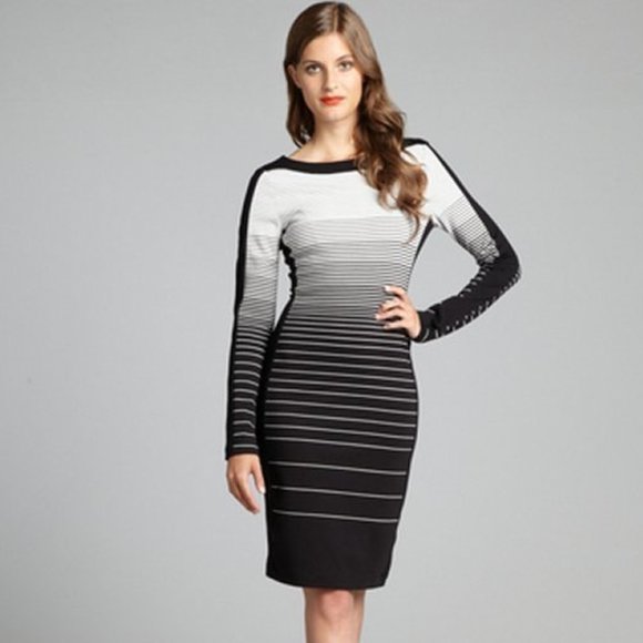 BCBGMAXAZRIA Rigby Striped Ponte Sheath Dress - Picture 2 of 8
